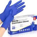 Schneider Nitrile Exam Gloves, Medical Grade Blue Disposable Gloves Latex Free, Rubber Glove for Cleaning, Cooking, Food Prep