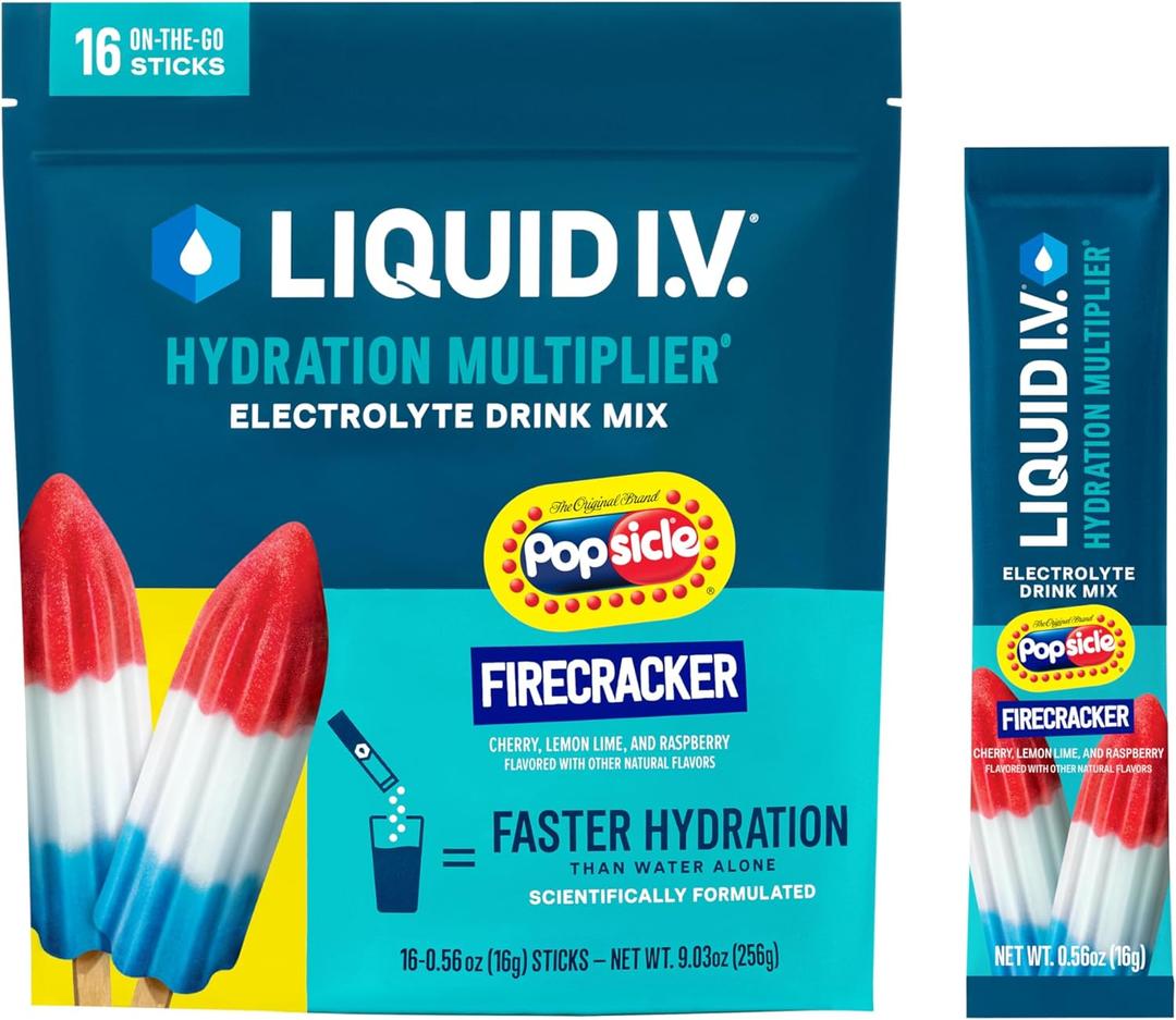 Liquid I.V. Hydration Multiplier - Popsicle Firecracker | Electrolyte Powder Drink Mix | 1 Pack (16 Servings)
