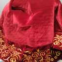 Starry Dynamo 72-Inch Victorian Velvet Christmas Tree Skirt with Gold Damask Embroidery and Plush Lace Ties, Burgundy