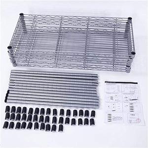 Home XM-304B Rectangle Carbon Steel Metal Assembly 5-Shelf Storage Rack Silver Gray 3-7 Days Delivery