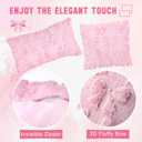 Pack of 3 Pink Pillow Covers, 18 x 18 Inch Pink Throw Pillows, 12 x 20 Inch Throw Pillow Covers, Soft Fluffy Plush Couch Pillow Covers for Sofa Living Room Couch Bed