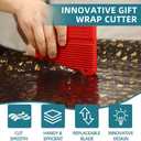 Quicker and Easier Gift Wrap Cutter (2-Pack) | Wrapping Paper Cutter with Replaceable Blade Sets | Christmas Holiday Birthday Wrapping Tool(Black+Red)