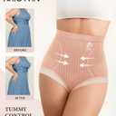 Women's High Waisted Underwear Tummy Control Ladies Panties Postpartum Briefs Breathable Full Coverage 4 Pack