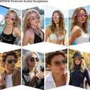 SIPHEW Womens Aviator Polarized Sunglasses - Oversized Mirrored Double Bridge Sunglasses w UV Protection for Women/Men