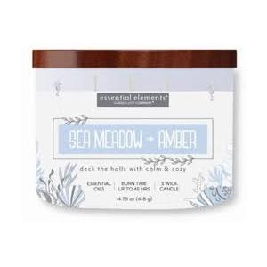 SEA MEADOW+ AMBER 14.75 OZ 3 WICK CANDLE