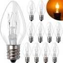 Poweka 15 Watt Light Bulbs Compatible with Scentsy - C7 Replacement Salt Lamp Bulb for Plug in Night Wax Warmer Diffuser 15W 120 Volt, E12 Candelabra Base 10 Packs