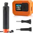 FitStill Floaty Soft Foam Case&Floating Hand Grip Stick Set for Go Pro Hero 13/12/11/10/9 Black,Snorkeling Surfing,Wakeboarding Protective Cage housing Shell Cover Action Camera Accessories Kit