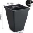 RooTrimmer 4 Pack 12 Inch High-Waisted Square Outdoor Planters No Saucers