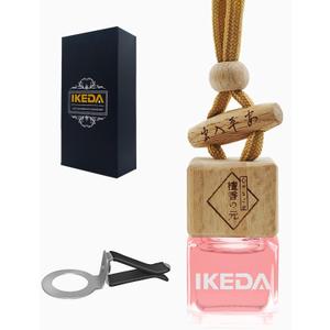 ikeda fragrance Car Air Freshener | Square Hanging Car Scent with Vent Clip Bottle | Long Lasting Fragrance | Essential Oil Diffuser | Odor Eliminator Deodorizer (Square-Strawberry)