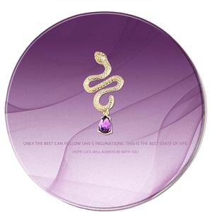 Purple Mouse Pad Waterproof Hard Leather Round Travel Mousepad Small Portable Ultra-Thin Office Laptop Mat Women's Eco-Leather Mouse Desk Pad 220x220mm(8.66''x8.66'')