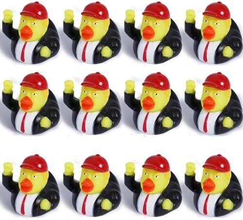 Mini Rubber Ducks Bulk, Pack of 12 Small 2.3 Inch, Funny Duckies for Jeep Ducking, Election Gifts, Bath Toys for Kids & Adults, Car Dashboard Decorations