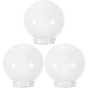 Lurrose 3 Pack Acrylic Globe Lamp Shade Replacement 5.90 Inch Round Ball Lampshade Cover for Indoor Outdoor Wall Street Light Fixtures