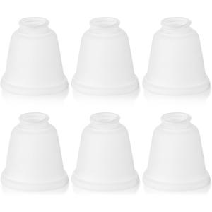 Teenyyou 6 Pcs Frosted Glass Globes for Ceiling Fan Lights Covers Glass Lamp Shade Replacement for E26 Chandelier Table Wall Sconce, 2-1/8" Fitter, 4-5/8" Diameter x 4-1/2" Height
