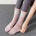 Tergy 8 Pairs Long Yoga Socks with Grip for Women Anti Skid Gripper Socks No Slip Socks for Pilates, Barre, Dance,Yoga