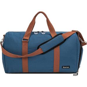 Kuston Sports Gym Bag with Shoe Compartment & Wet Pocket, Travel Duffel bag, Weekend Bag, Workout Bag Suitable for Men and Women (blue)