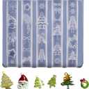 3 x Silicone Nail Molds Christmas 3D Nail Art Sculpture Templates, DIY Resin Mold for Nails Design with Santa Claus Bells Christmas Tree Snowflake Reusable Nail Carving Stencils Xmas Nail Charms Supplies