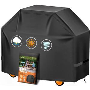Grill Cover 52 Inch - 600D BBQ Cover for Weber Spirit 300 & Spirit 400 Series Grills - Outdoor Barbecue Covers Waterproof Heavy Duty for Weber Spirit E310, E315, E325, E330, E-425 and E-435 (Black)