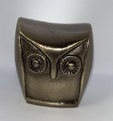 HD Designs Aluminum Owl Gold 3.6 Inches Home Decor Desk Table Shelf Figure