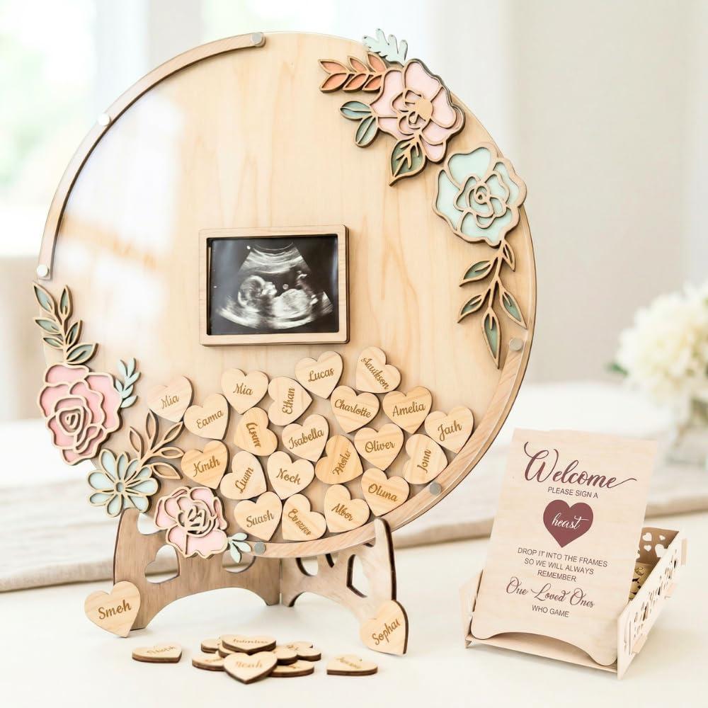 The Real Bossy Baby Memory Keepsake Frame Guestbook - Luxury Baby Shower, First Birthday & Wedding Guest Book Alternative – Preserve Wishes, Messages & First Year Memories in a Beautiful Bloom Nursery Display Baby or Boho Wildflower Home Decor
