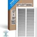 Fits 12x20 Duct Opening | Steel Return Air Grille by Handua | Vent Cover Grill for Sidewall and Ceiling | White | HVAC Cold Air Intake Grille | Outer Dimensions: 13.75"W X 21.75"