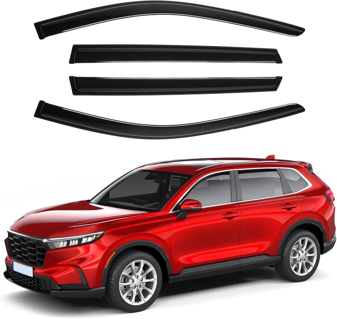 Canvcle Window Visors Rain Guards for Honda CR-V 2023-2025 2026 CRV Accessories, Outside-Mount Tape-On Side Window Wind Deflectors Vent Visors Shades Rainproof Black 4PCS