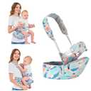 Baby Hip Seat Carrier Baby Waist Stool for Child Infant Toddler with Adjustable Strap Buckle Pocket Soft Inner Huge Storage,Light Grey