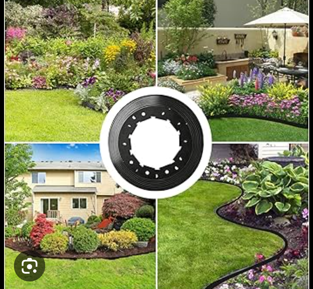 Landscape Edging, RIFNY 2" x 66 FT Garden Edging Border with 60 Spikes Cuttable Flexible, Plastic No Dig Edging Kit for Landscaping Garden Flower Beds Lawn Yard Pathway (Black)