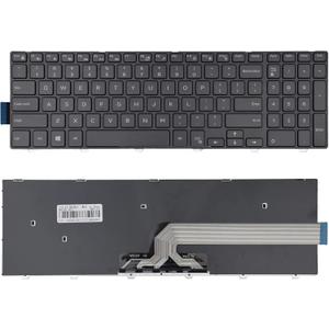 Laptop Replacement Keyboard with Frame Compatible with 15 3000 5000 3541 3542 3543 3551 3552 3558 3593 3567 5542 5545 5547 5755 5551 5558 5552 5758 5759 5559 Laptop NO Backlight (Without Backlight)