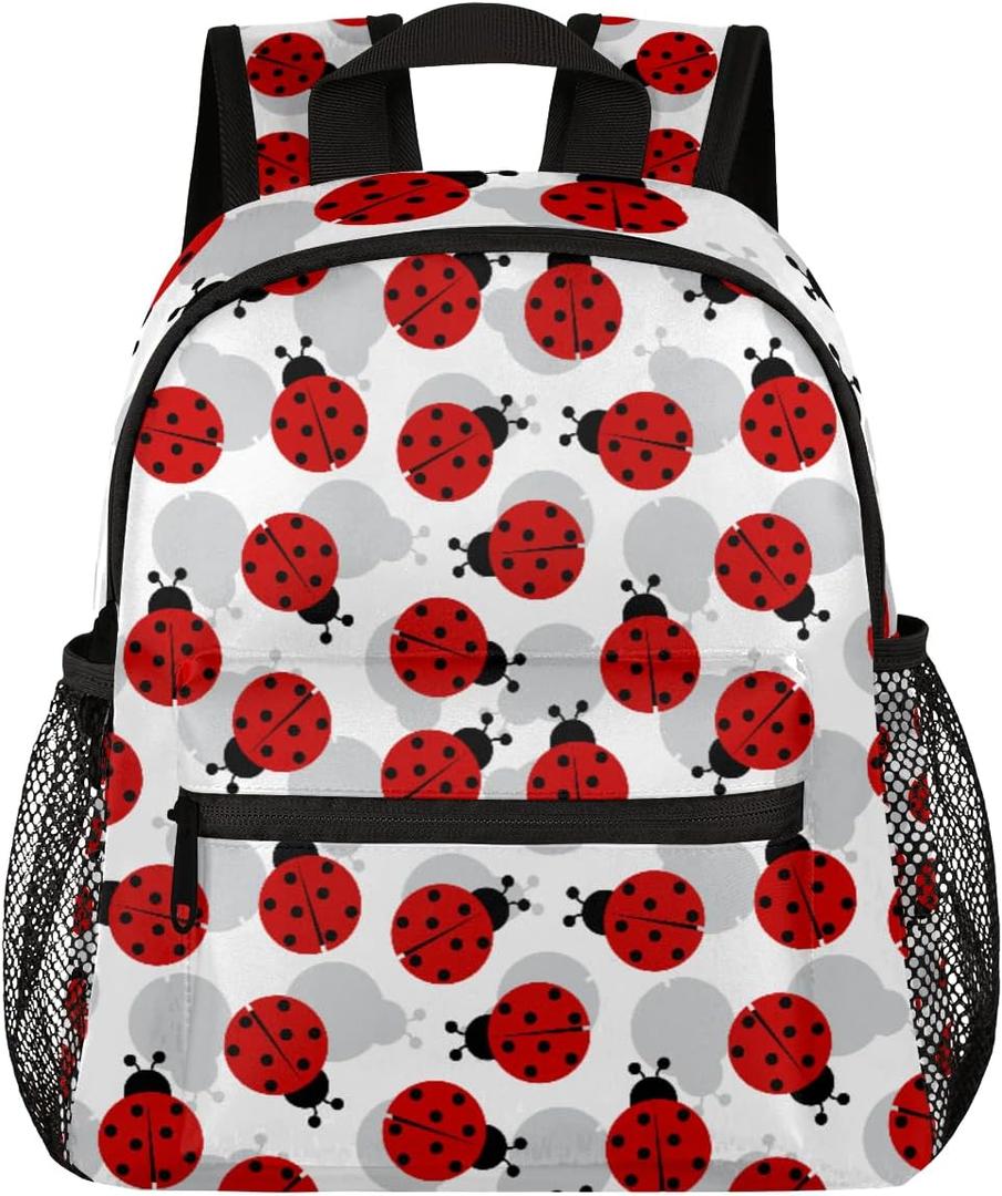 Animal Ladybug Toddler Backpack - for Girls & Boys 2-4,4-6 Years | Preschool, School, Daycare | Mini Small Bag with Leash | Personalized Kids Hiking Carrier | Clear, Modern Designs