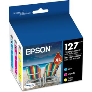 EPSON 127 DURABrite Ultra Ink Color Combo Pack For NX-530, NX-625, WF-3520, WF-3530, WF-3540, WF-545, WF-60, WF-630, WF-633, WF-635, WF-645, WF-7010, WF-7510, WF-7520, WF-840, WF-845 EPSON 127 DURABrite Ultra Ink Color Combo Pack For NX-530, NX-625, WF-3520, WF-3530, WF-3540, WF-545, WF-60, WF-630, WF-633, WF-635, WF-645, WF-7010, WF-7510, WF-7520, WF-840, WF-845