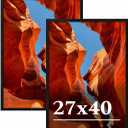27x40 Picture Frame Set of 2, 27 x 40 Black Picture Frame with HD Plexiglas, 27 by 40 Poster Frame, Display Frame for Vertical or Horizontal, Presenting Spatial Aesthetics-Form & Light Series