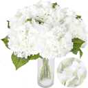 Hydrangea Artificial Flowers3PCS HydrangeaFaux Hydrangea FlowersArtificial HydrangeasFake HydrangeasPerfect for Weddings, Parties, and Home Decor (White)