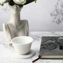 2 x Diatomaceous Earth Coasters Set of 4Cool Absorbent Quick-Dry Drink Coasters for Desks, Cute Modern Stone Design with Stylish White Aesthetic (4, White)