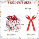 Sabary 25 Pcs Christmas Gift Boxes with Lids 4 x 4 x 4 Inches Candy Christmas Kraft Gift Boxes with Red Ribbons Small Present Box for Xmas Wedding Party Favor Birthday (Delicate Style)