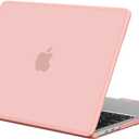 BlueSwan Anti-Cracking Hard Shell Case Compatible with MacBook Air 13 inch, M1 Chip 2018-2021 Model A2337 A2179 A1932, Anti-Fingerprint Soft TPU Bumper, Frosted Peach Pink