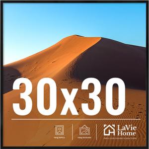 LaVie Home 30x30 Black Picture Frame, 30x30 Wall Display, Modern Style, Horizontal Orientation for Special Occasions