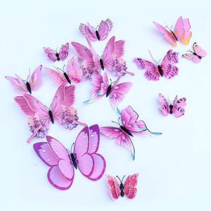 Somotersea 24pc 3D Butterfly Wall Decor - Removable Butterfly Decals for Girls Room & Birthday Parties - Pink