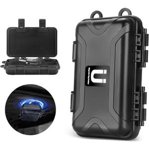 Magnetic Key Box - Black Waterproof Outdoor Key Holder Under Car - Hide a Key Magnetic Car (4.98" x 2.95" x 1.55" - Black)