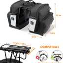 NDakter Bike Panniers, 30L Waterproof Panniers Bike Bags for Rear Rack, Expandable Double Bicycle Trunk Saddle Bag with Reflective Strips,E-bike Accessories for Commute and Mountain Cycling Travel