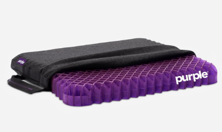 Purple Royal Seat Cushion, Portable 2 Inch Gel Seat Cushion, GelFlex Grid Handles for Car, Office Chair, Stadium - Pressure-Reducing for Hard Seats, Temperature-Neutral, No-Slip - Made in USA (Royal)