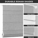 UNISHADES 100% Blackout No Tools No Drill Cordless Roman Shades for Windows, Size 34 3/4" W 48" H (for Windows 35" W 48" H) Blackout - Grey