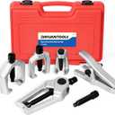 DAYUAN 5pcs Professional Front End Service Tool Kit, Pitman Arm Puller, Ball Joint Separator Tie Rod Remover Tool (Red)