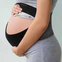 Pregnancy Belly Band, Breathable Belly Support Brace, Pregnancy Support Belt, Lightweight Abdominal Binder, for Abdomen, Pelvis, Black, Medium, 1 Set