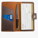 Leather checkbook holder, Checkbook cover handmade, For Women and Men, Christmas gifts (Brown)