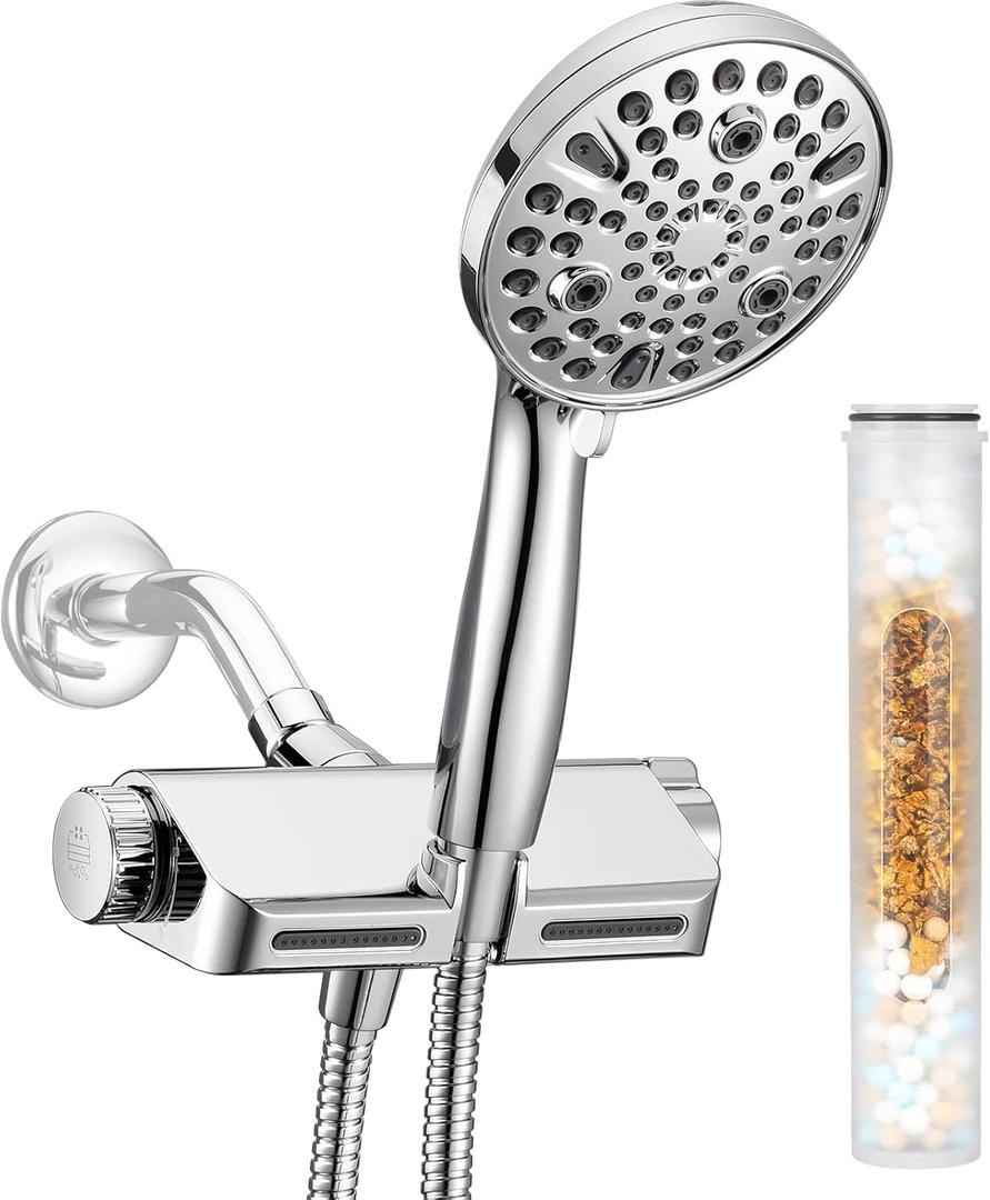 Dual Shower Head Bundle with 1-PACK Shower Filter Replacement Cartridge