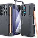 CENMASO Thin Armor for Galaxy Z Fold 5 Case, Fold 5 Case with S Pen Holder & Front Screen Protector & Camera Lens Cover & Hinge Protection,Shockproof Protection Case for Z Fold 5-Black
