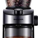 SHARDOR Burr Coffee Grinder 3.0, 32 Grind Settings for Espresso, Pour Over, Drip, and French Press, Adjustable Timer, Easy-Clean Chamber for Home Brewing