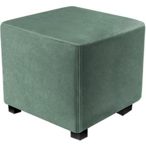 DUJUIKE Ottoman Covers Slipcover Square Ottoman Covers Protector for Footrest Foot Stool Furniture Stretch Comfortable Velvet with Elastic Bottom(Size S/Length&Width:13-18"/Height:15-18",Green)