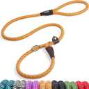 Fida Slip Leads for Dogs, 4 FT x 1/2" Dog Leash Heavy Duty Comfortable Strong Rope Lead for Large, Medium Dogs, No Pull Pet Training Leash with Highly Reflective,Orange