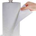 Exilon Paper Towel Holder Countertop with Heavy Marble Base, Standing Paper Towel Roll Holder for Kitchen Bathroom, with Weighted Base for One-Handed Operation (Brushed Nickel)